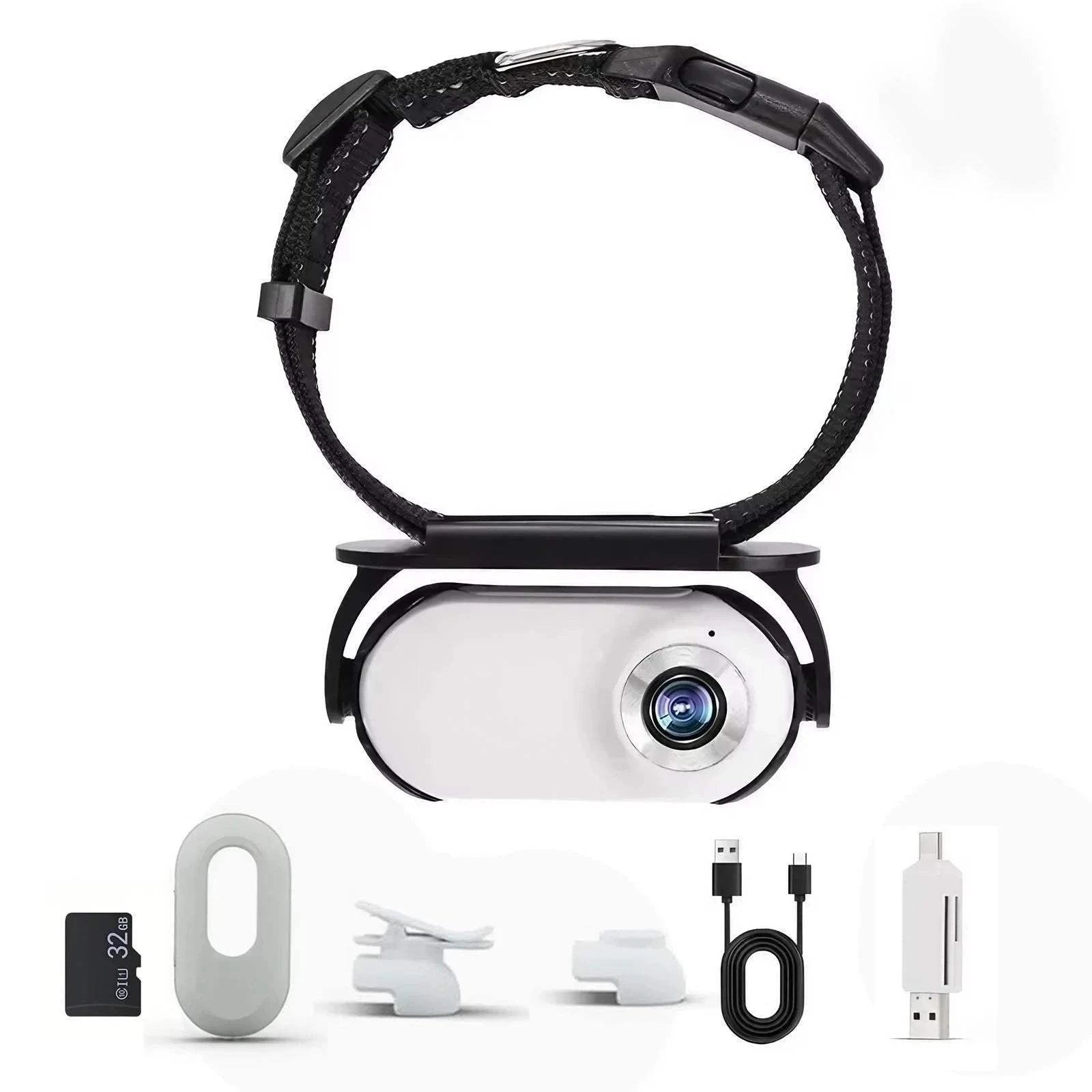 Fortunato Store Mini HD Pet Collar Camera WHITE 1080P Mini HD Pet Collar Camera