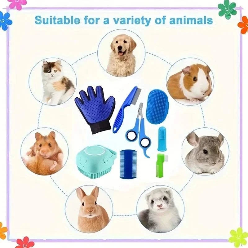 Fortunato Store Grooming Kit 8Pcs 8-in-1 Dog Grooming Kit – Clippers, Brushes & Nail Care