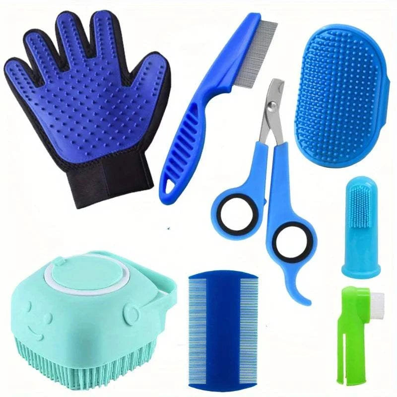 Fortunato Store Grooming Kit 8Pcs 8-in-1 Dog Grooming Kit – Clippers, Brushes & Nail Care