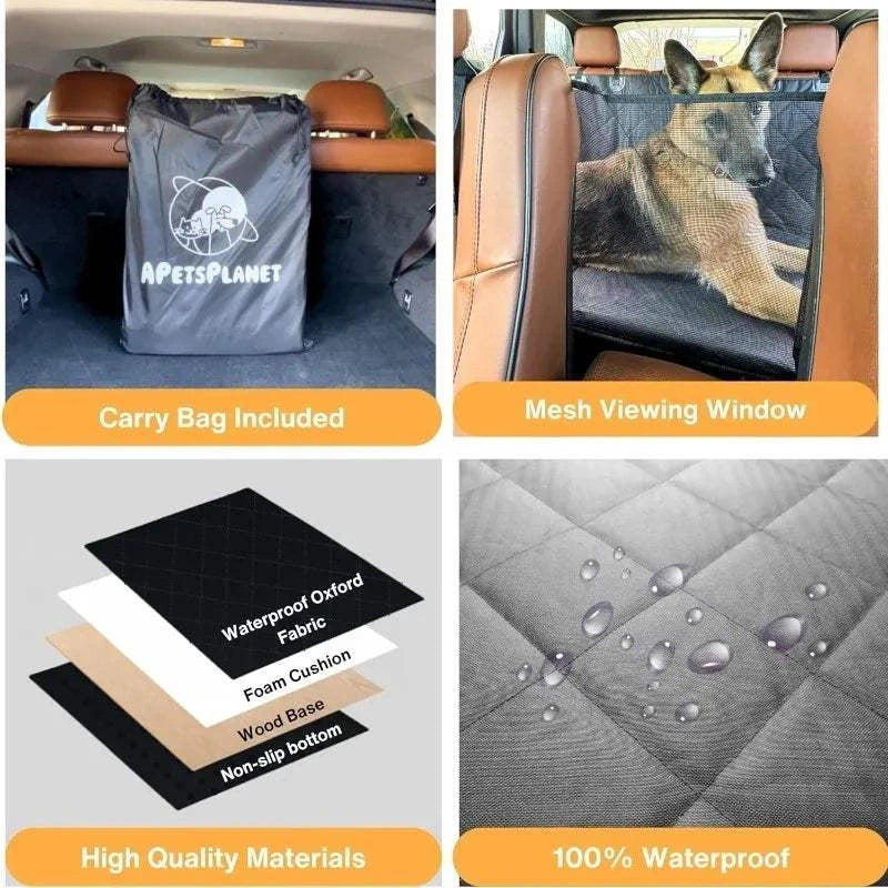 Fortunato Store Dog Car Seat Cover Dog Car Seat Cover with Mesh Window & Footwell Extender