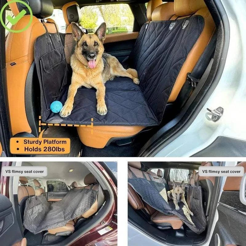 Fortunato Store Dog Car Seat Cover Dog Car Seat Cover with Mesh Window & Footwell Extender