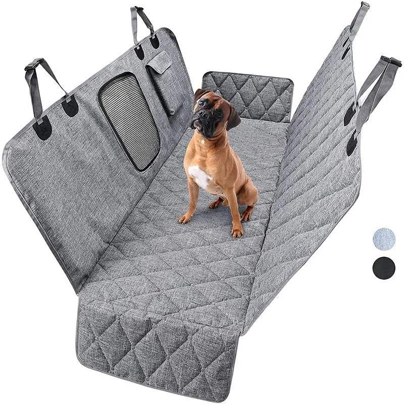 Fortunato Store Dog Car Seat Cover GRAY Dog Car Seat Cover with Mesh Window & Footwell Extender