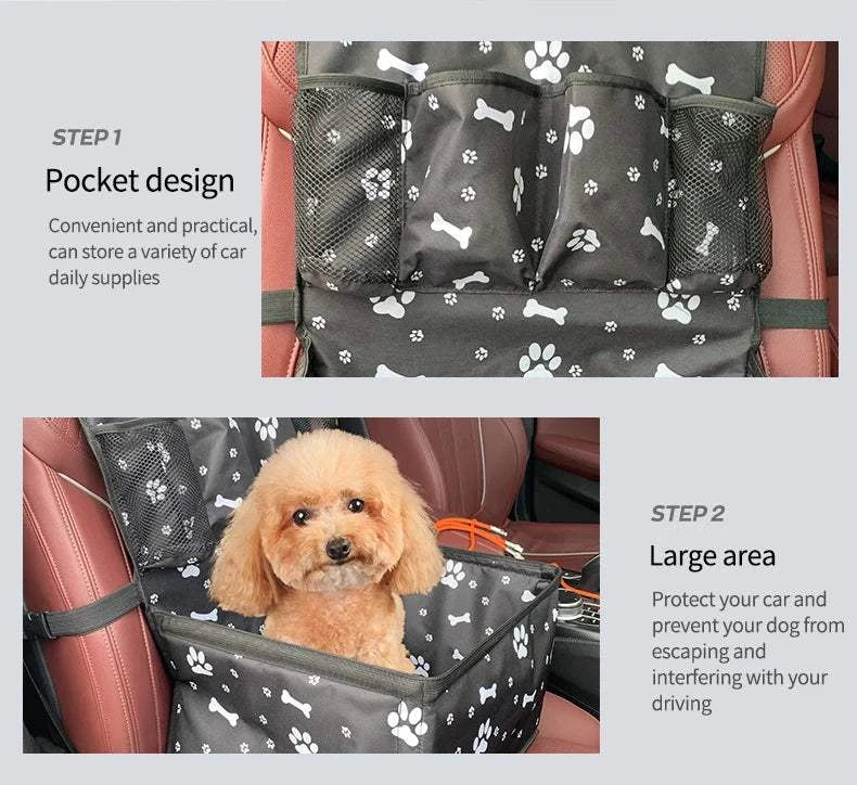 Fortunato Store Foldable Pet Hammock Dog Car Seat with Storage – Foldable Pet Hammock