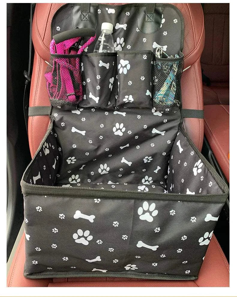 Fortunato Store Foldable Pet Hammock black Dog Car Seat with Storage – Foldable Pet Hammock
