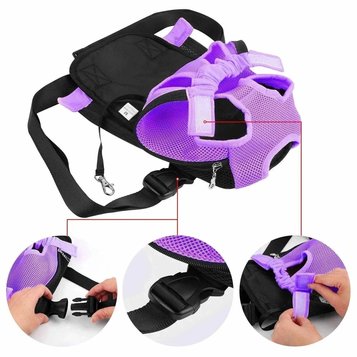 Fortunato Store Dog Carrier Backpack Foldable Dog Car Seat Hammock with Storage Pockets