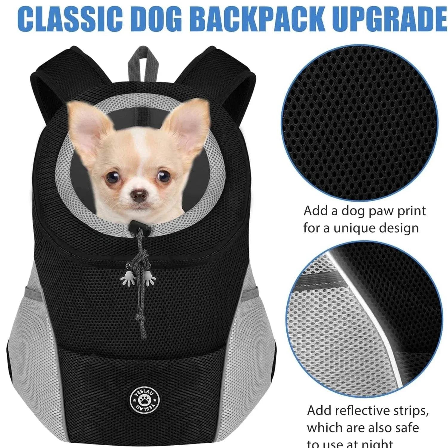 Fortunato Store Dog Carrier Backpack Dog Carrier Backpack – Front Pet Travel Bag