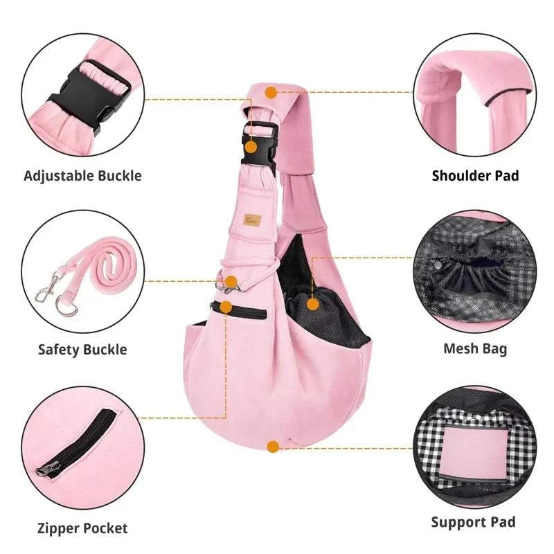 Fortunato Store Dog Sling Carrier Dog Carrier Sling Bag – Hands-Free Travel Tote