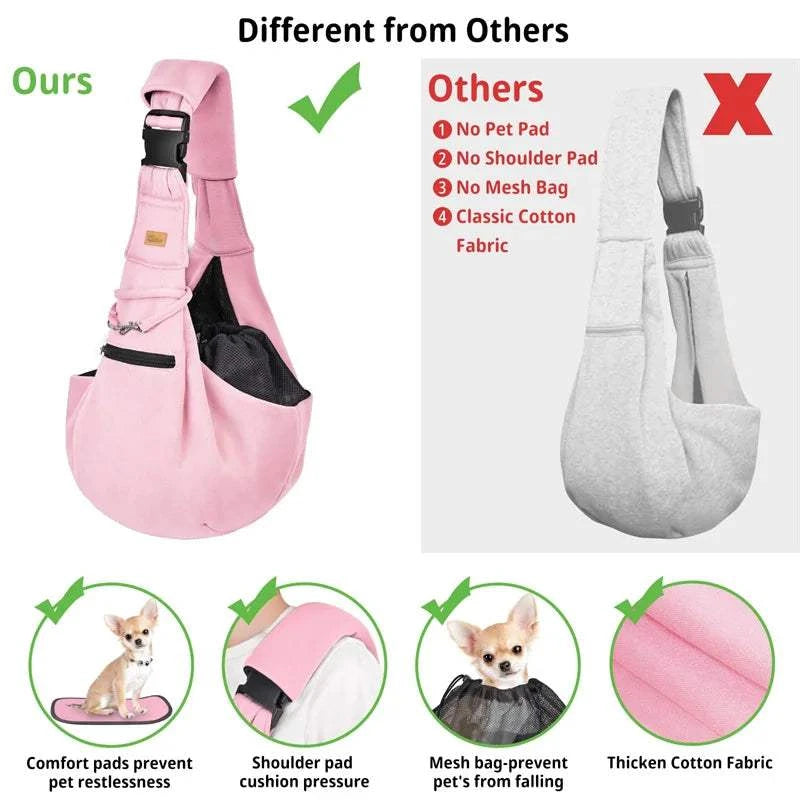 Fortunato Store Dog Sling Carrier Dog Carrier Sling Bag – Hands-Free Travel Tote