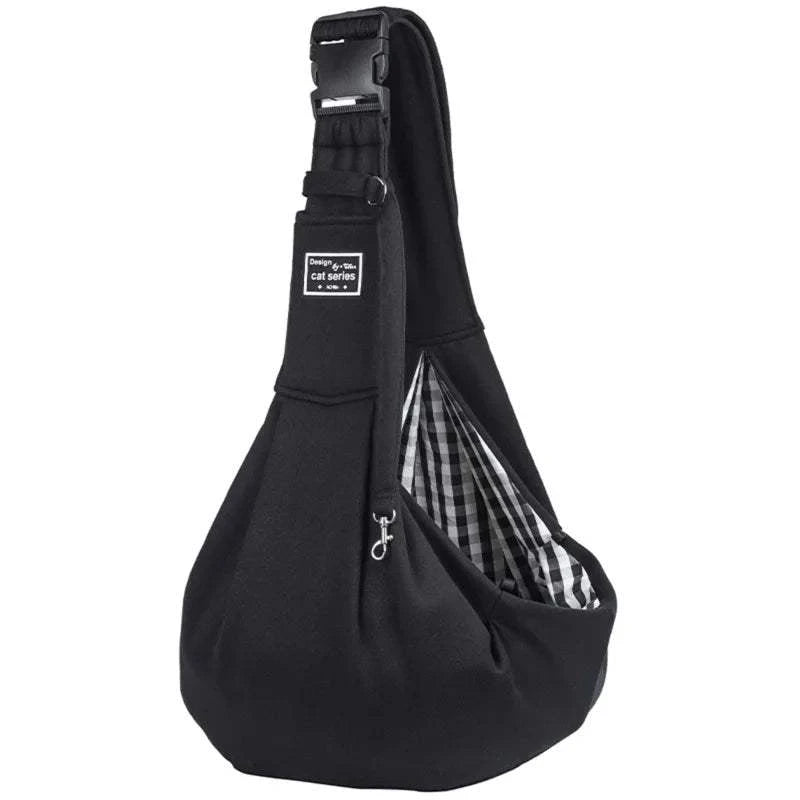 Fortunato Store Dog Sling Carrier Black Dog Carrier Sling Bag – Hands-Free Travel Tote