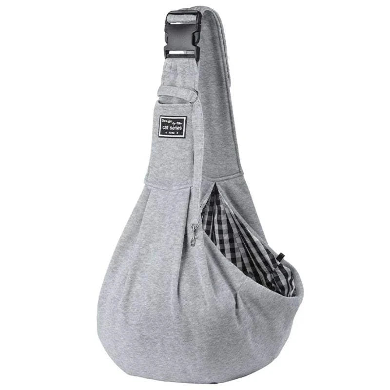 Fortunato Store Dog Sling Carrier Grey Dog Carrier Sling Bag – Hands-Free Travel Tote