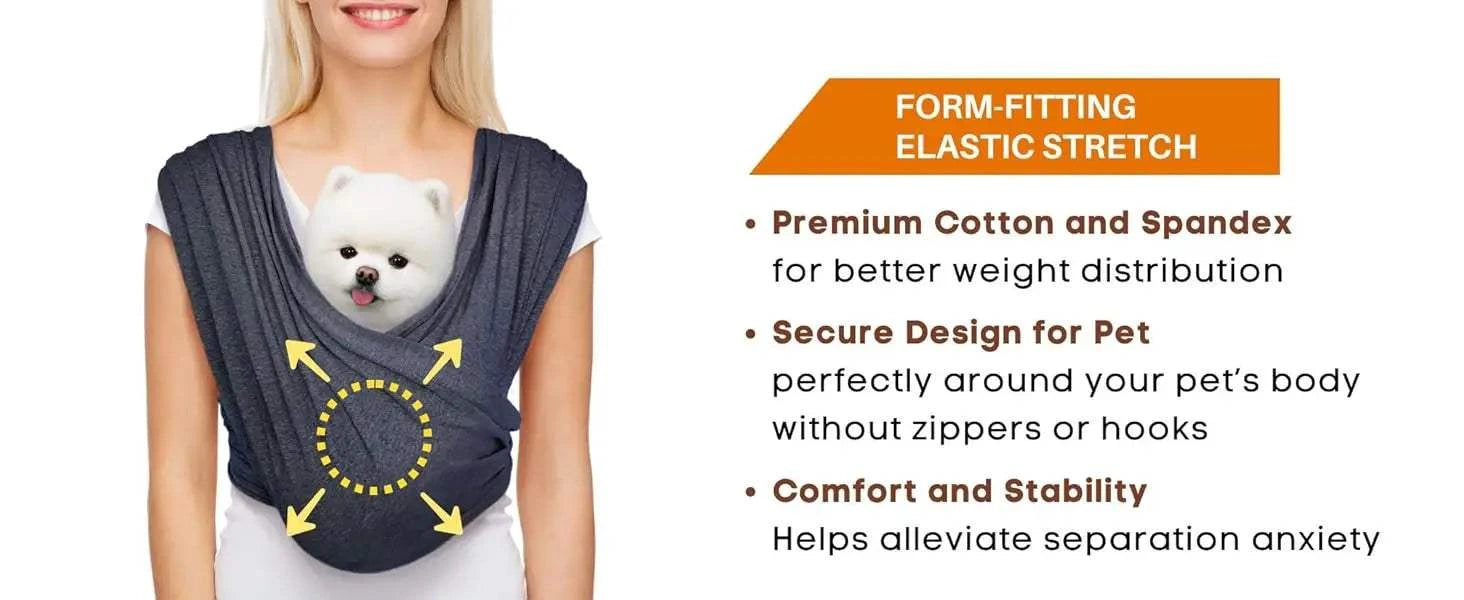Fortunato Store Dog Sling Carrier Front Dog Sling Carrier – Hands-Free Travel for Small Pets