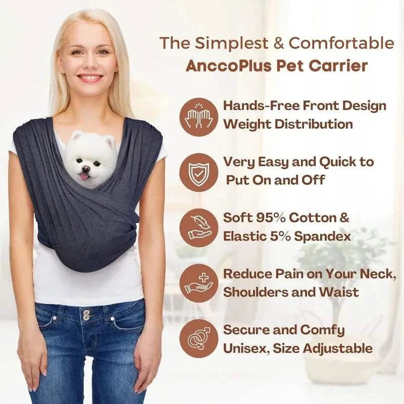 Fortunato Store Dog Sling Carrier Front Dog Sling Carrier – Hands-Free Travel for Small Pets