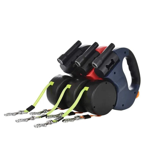Dual Retractable Dog Leash – No-Tangle & LED Light