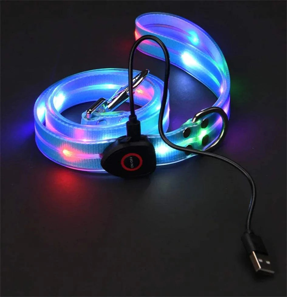 Fortunato Store LED Dog Leash LED Dog Leash – USB Rechargeable Safety Light Leash
