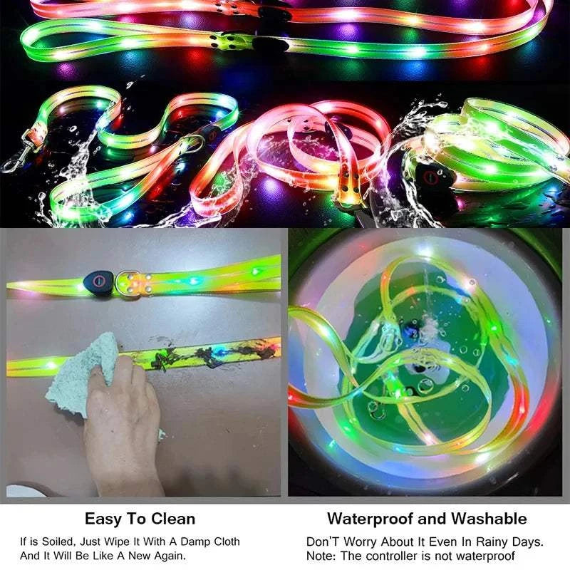 Fortunato Store LED Dog Leash LED Dog Leash – USB Rechargeable Safety Light Leash