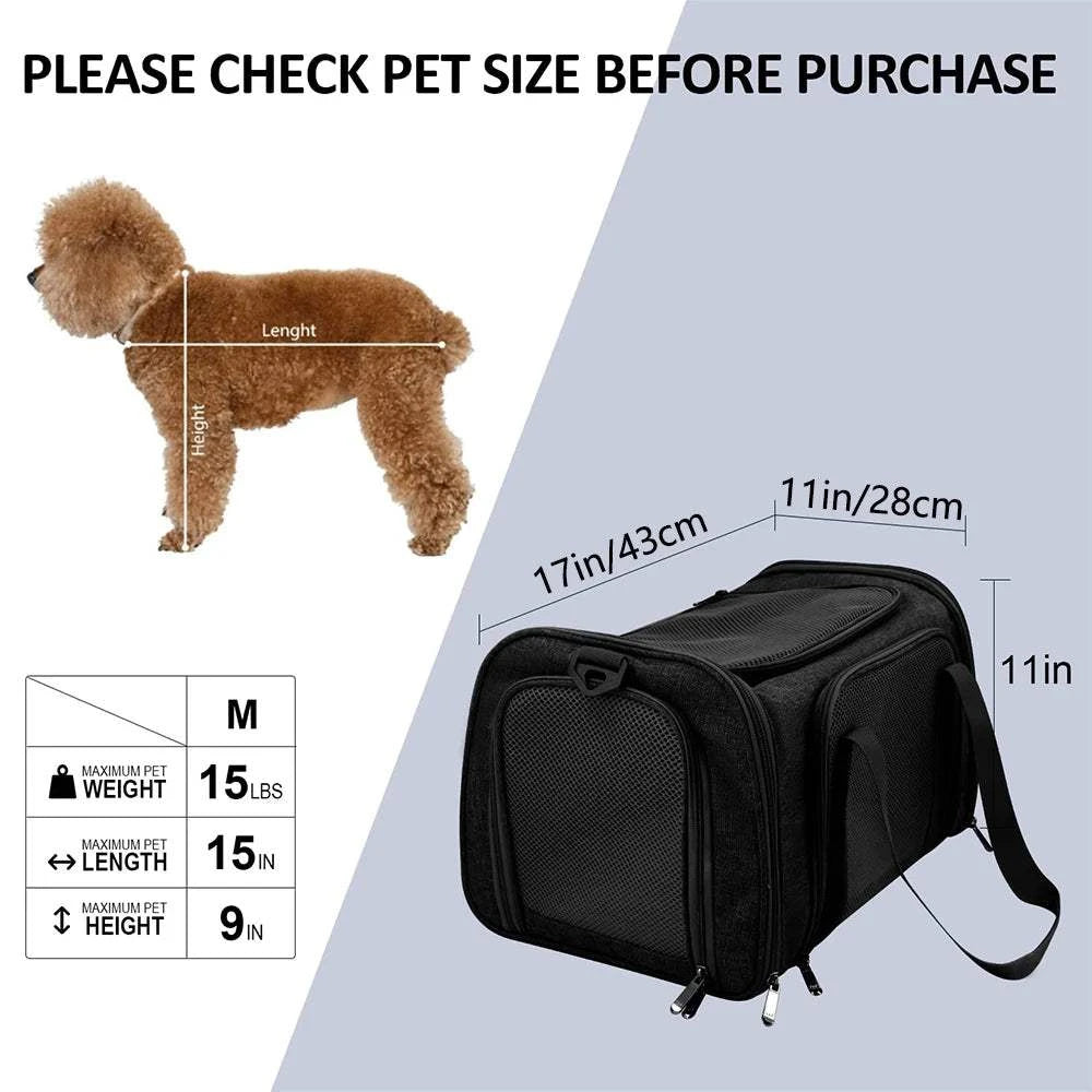 Fortunato Store LLC Airline Dog Carrier Airline Dog Carrier – Travel Bag for Small Dogs (15 lbs)