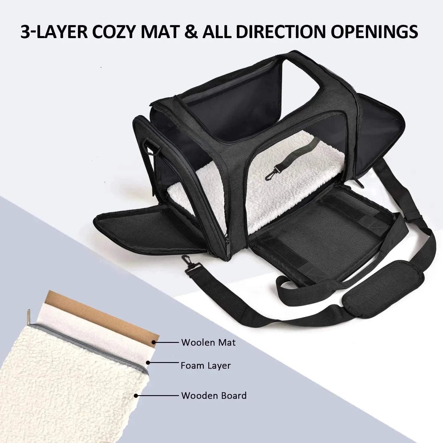 Fortunato Store LLC Airline Dog Carrier Airline Dog Carrier – Travel Bag for Small Dogs (15 lbs)