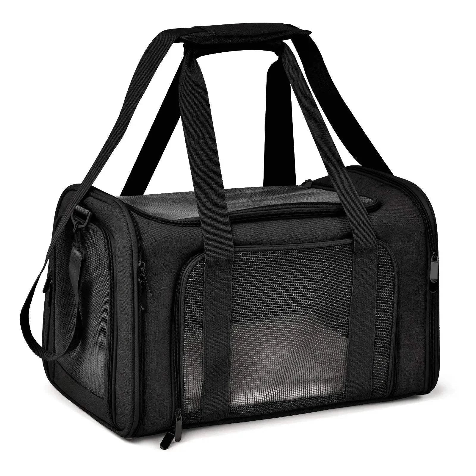 Fortunato Store LLC Airline Dog Carrier black / L Airline Dog Carrier – Travel Bag for Small Dogs (15 lbs)