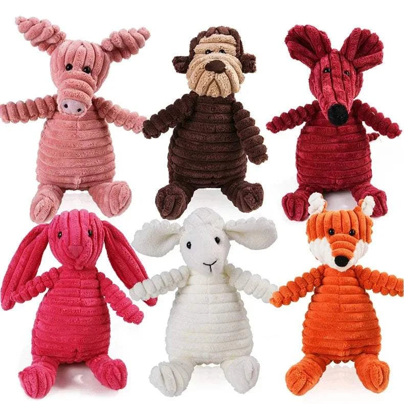 Fortunato Store LLC Squeaky Dog Toy Corduroy Squeaky Dog Toy – Plush Molar Chew for Large Dogs
