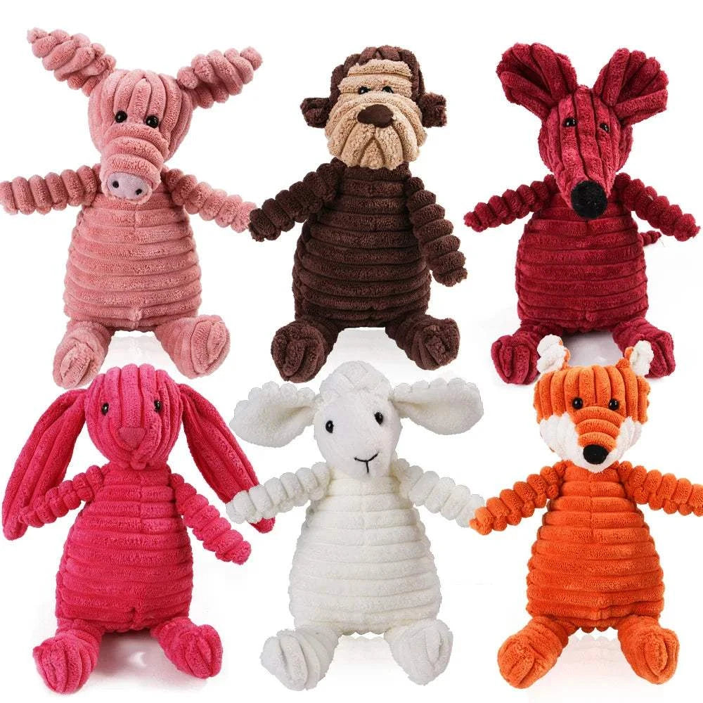 Fortunato Store LLC Squeaky Dog Toy Corduroy Squeaky Dog Toy – Plush Molar Chew for Large Dogs