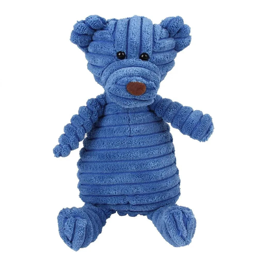 Fortunato Store LLC Squeaky Dog Toy Bear Corduroy Squeaky Dog Toy – Plush Molar Chew for Large Dogs