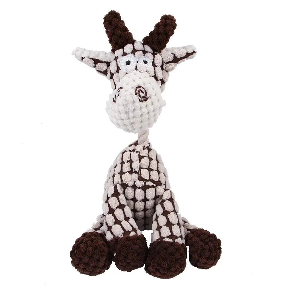Fortunato Store LLC Squeaky Dog Toy Beige Corduroy Squeaky Dog Toy – Plush Molar Chew for Large Dogs