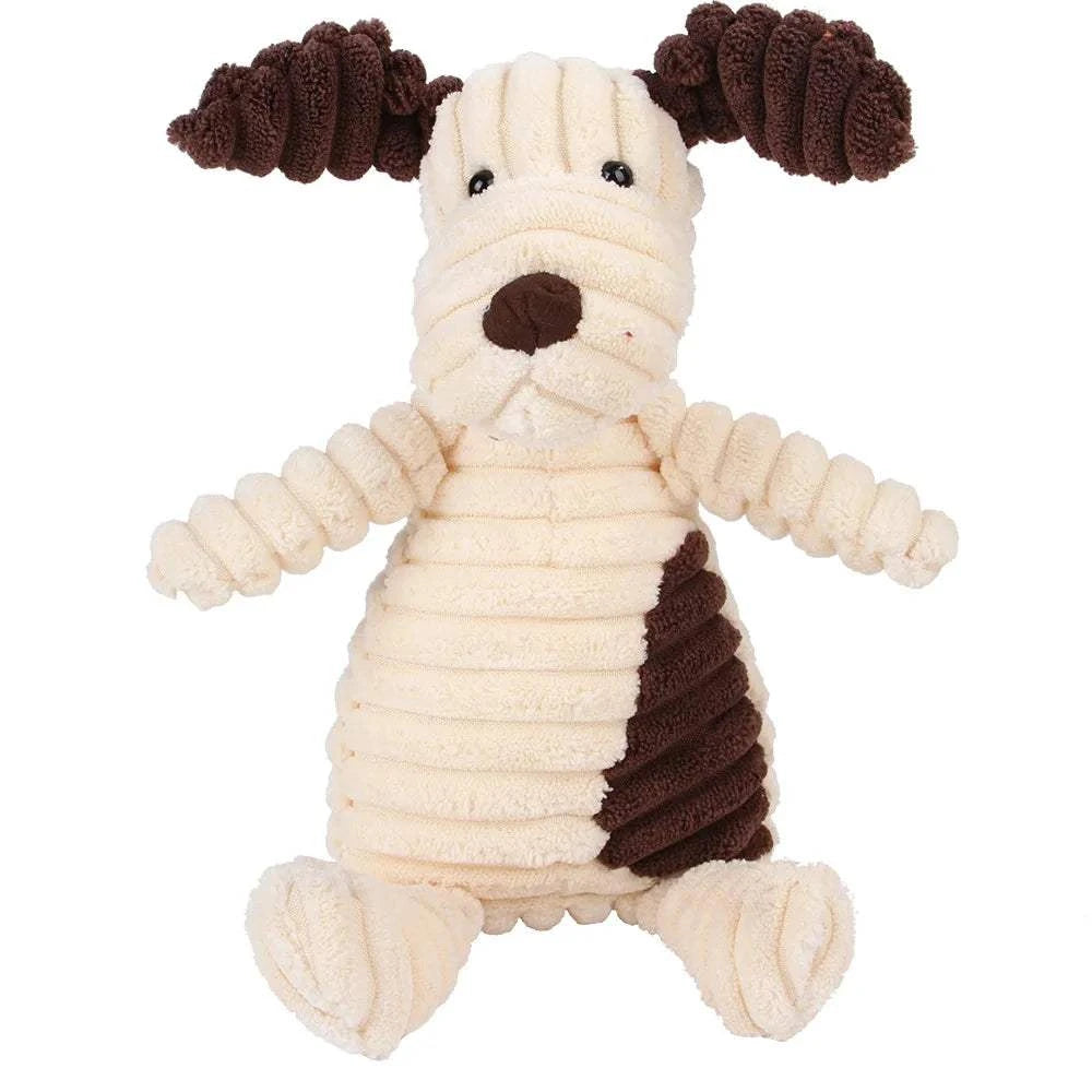 Fortunato Store LLC Squeaky Dog Toy Dog Corduroy Squeaky Dog Toy – Plush Molar Chew for Large Dogs