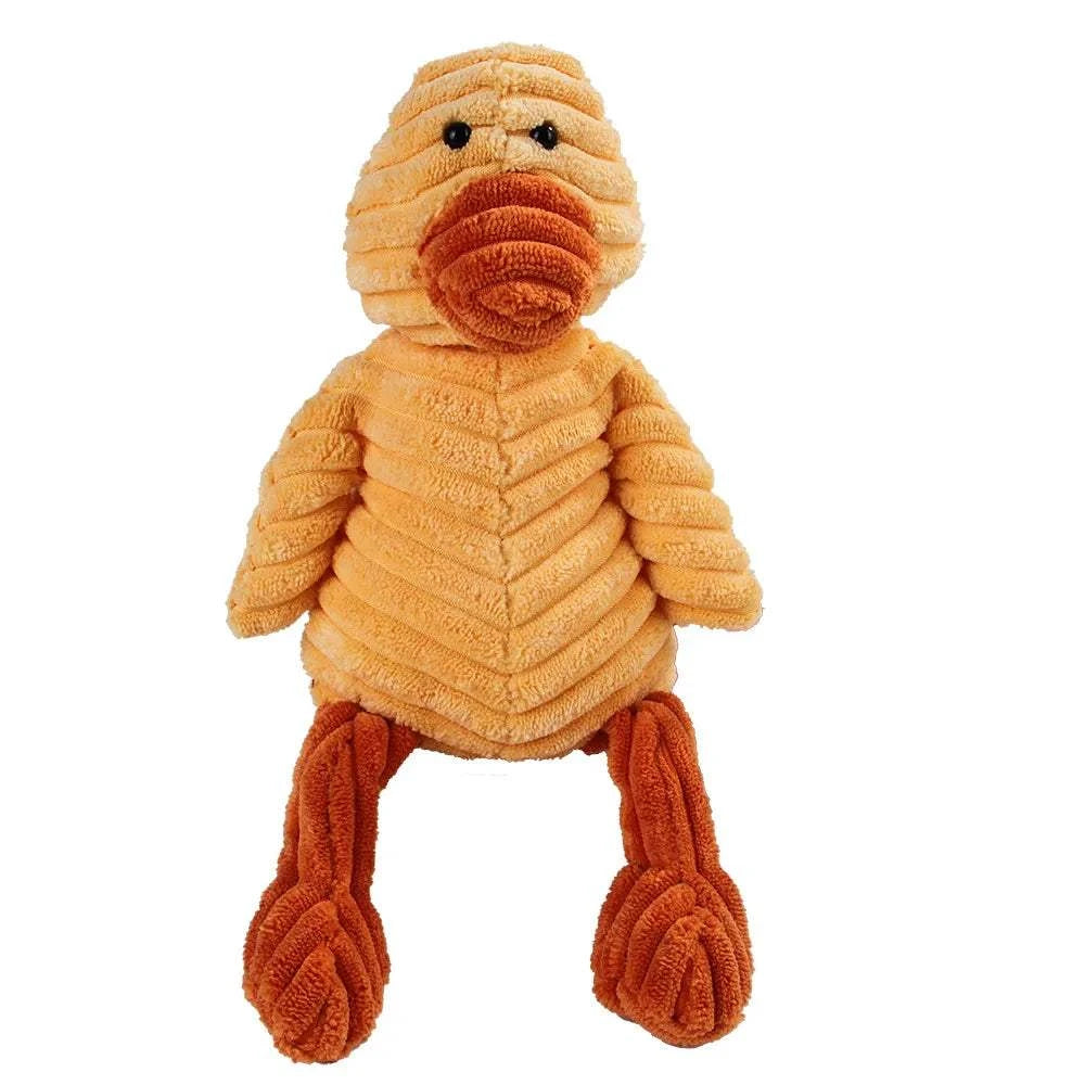 Fortunato Store LLC Squeaky Dog Toy Duck Corduroy Squeaky Dog Toy – Plush Molar Chew for Large Dogs