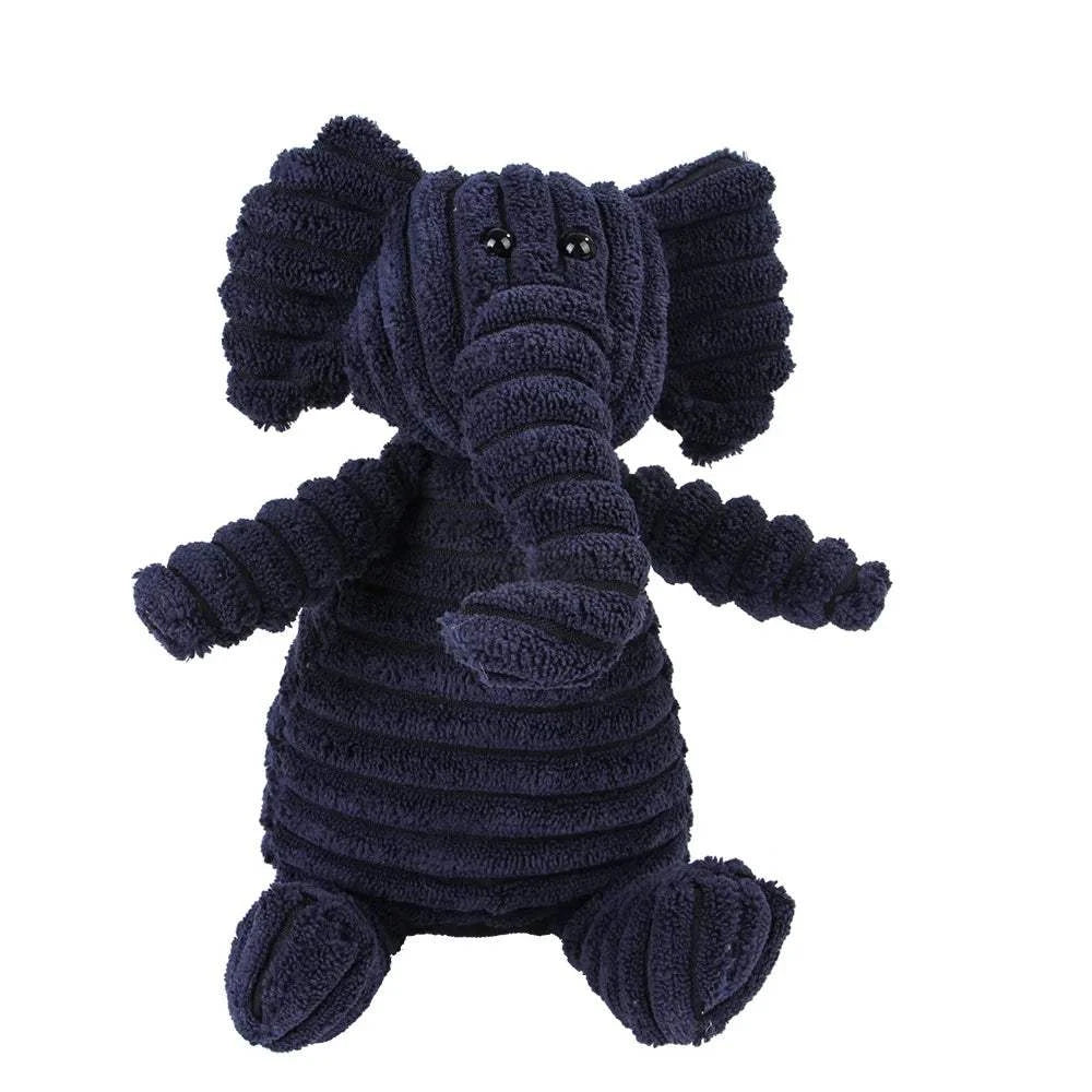 Fortunato Store LLC Squeaky Dog Toy Elephant Corduroy Squeaky Dog Toy – Plush Molar Chew for Large Dogs