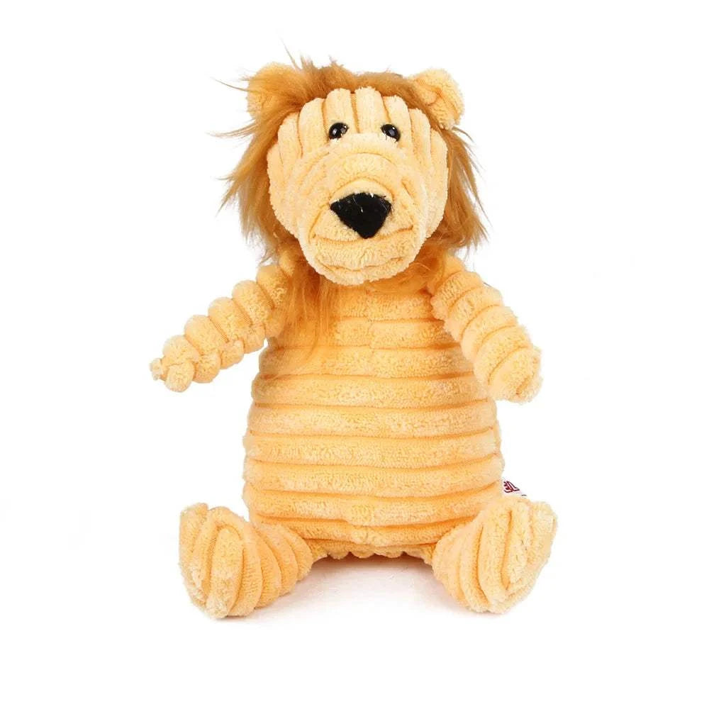 Fortunato Store LLC Squeaky Dog Toy Lion Corduroy Squeaky Dog Toy – Plush Molar Chew for Large Dogs