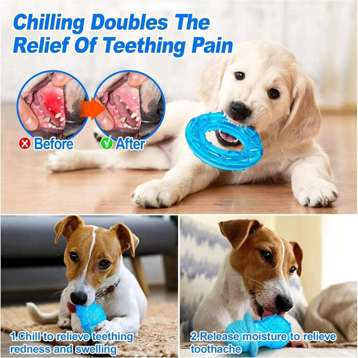Fortunato Store LLC Dog Cooling Chew Toys 3pcs 3pcs Dog Cooling Chew Toys – Summer Relief Set