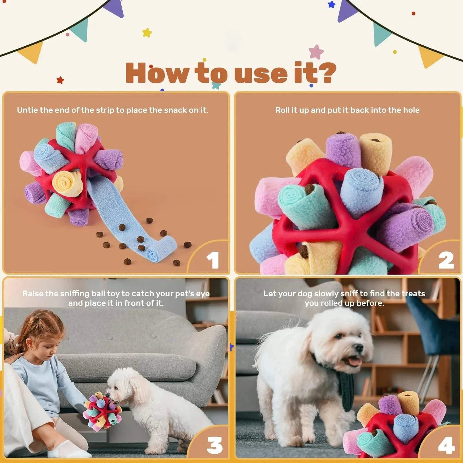 Fortunato Store LLC Dog Snuffle Ball Dog Snuffle Ball – Interactive Treat Toy & Slow Feeder