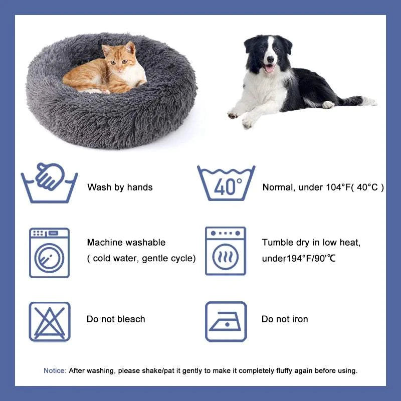 Fortunato Store LLC Donut Pet Bed Fluffy Donut Pet Bed – Calming, Soft & Washable Nest