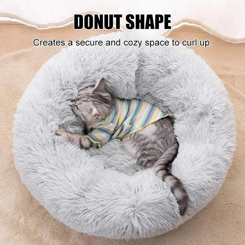 Fortunato Store LLC Donut Pet Bed Fluffy Donut Pet Bed – Calming, Soft & Washable Nest