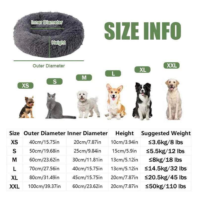 Fortunato Store LLC Donut Pet Bed Fluffy Donut Pet Bed – Calming, Soft & Washable Nest