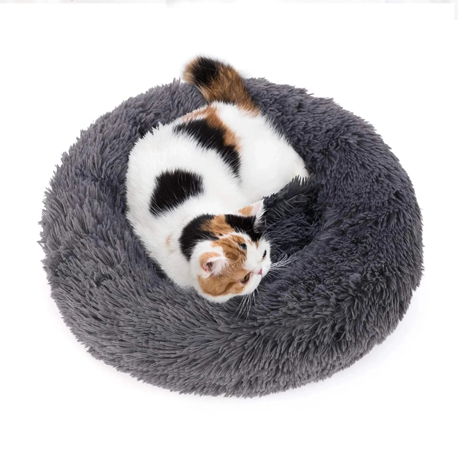 Fortunato Store LLC Donut Pet Bed GRAY / 80cm / United States Fluffy Donut Pet Bed – Calming, Soft & Washable Nest