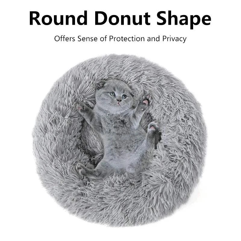 Fortunato Store LLC Donut Pet Bed Light Grey / 100cm / United States Fluffy Donut Pet Bed – Calming, Soft & Washable Nest