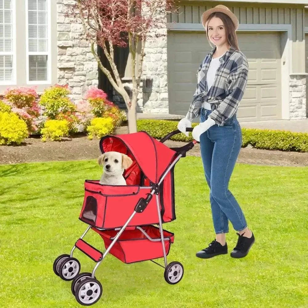Fortunato Store LLC 4--Wheel Foldable Pet Stroller 4--Wheel Foldable Pet Stroller – Lightweight & Travel-Ready