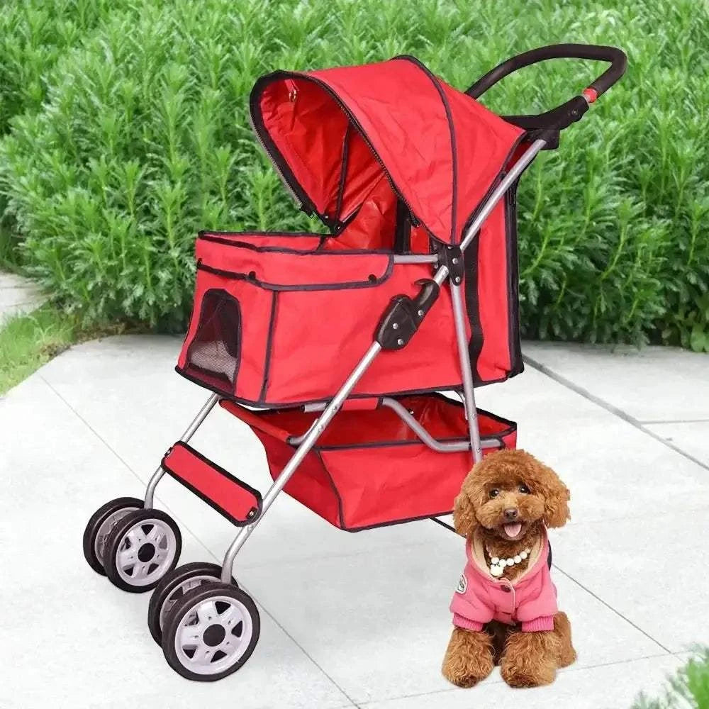 Fortunato Store LLC 4--Wheel Foldable Pet Stroller 4--Wheel Foldable Pet Stroller – Lightweight & Travel-Ready