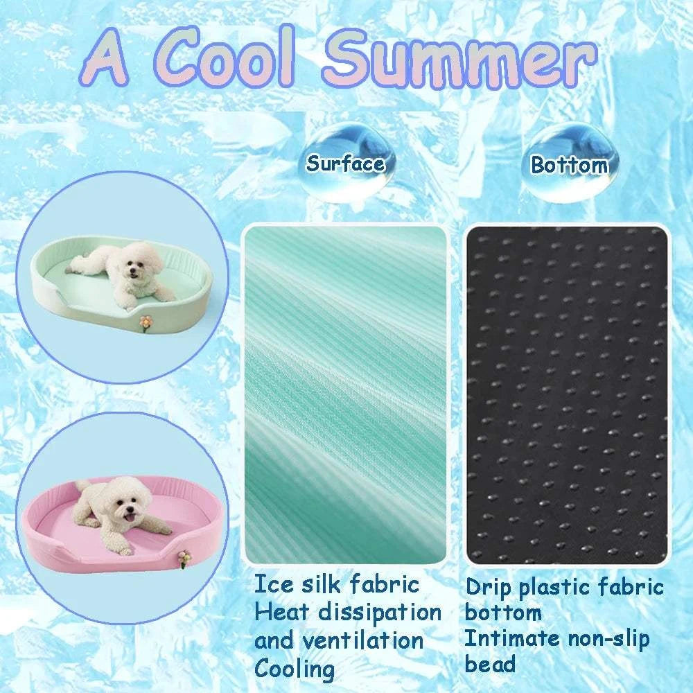 Fortunato Store LLC Cooling Pet Mat Cooling Pet Bed – Ice Silk Summer Mat for Dogs & Cats