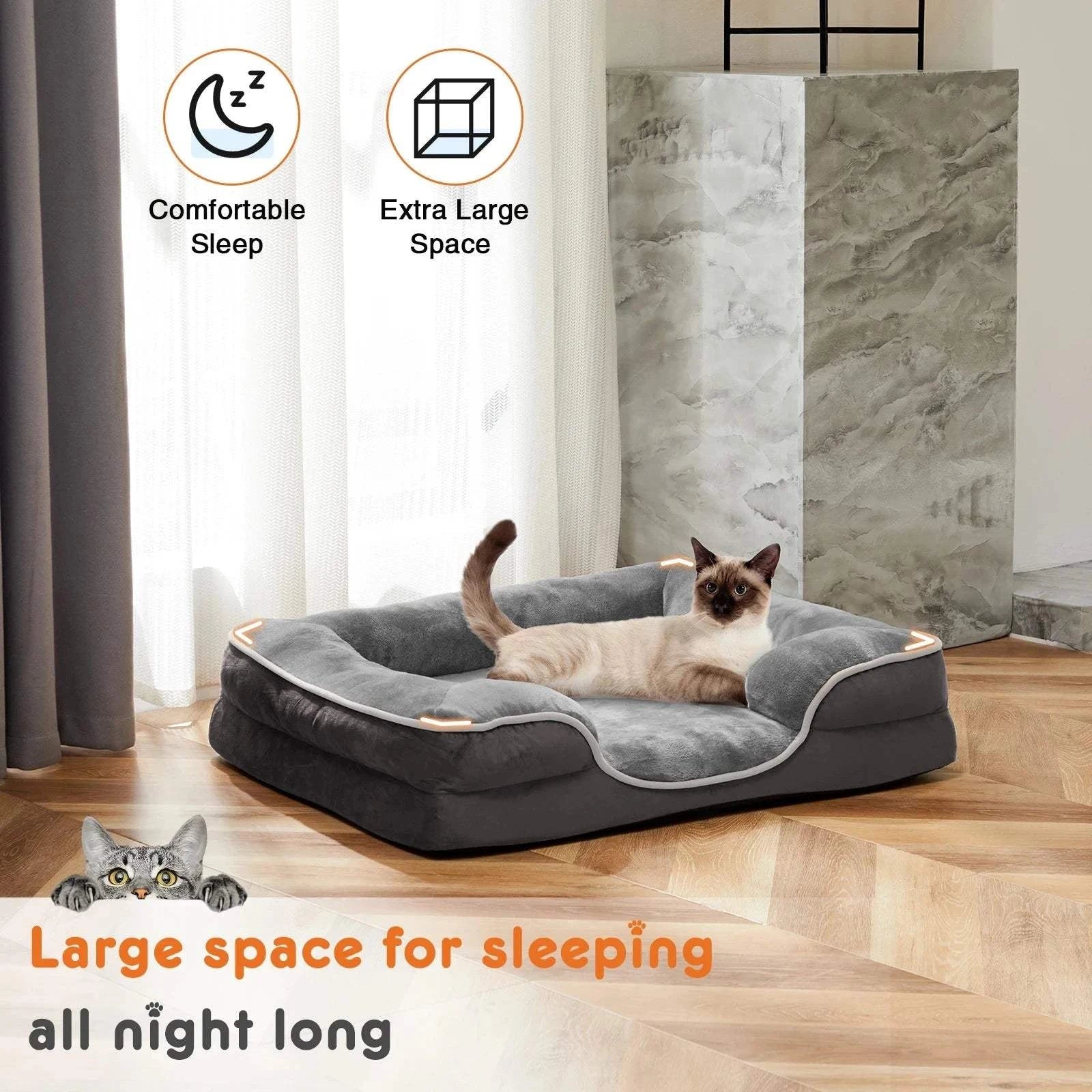Fortunato Store LLC Orthopedic Dog Bed Orthopedic Memory Foam Dog Bed – Washable & Waterproof