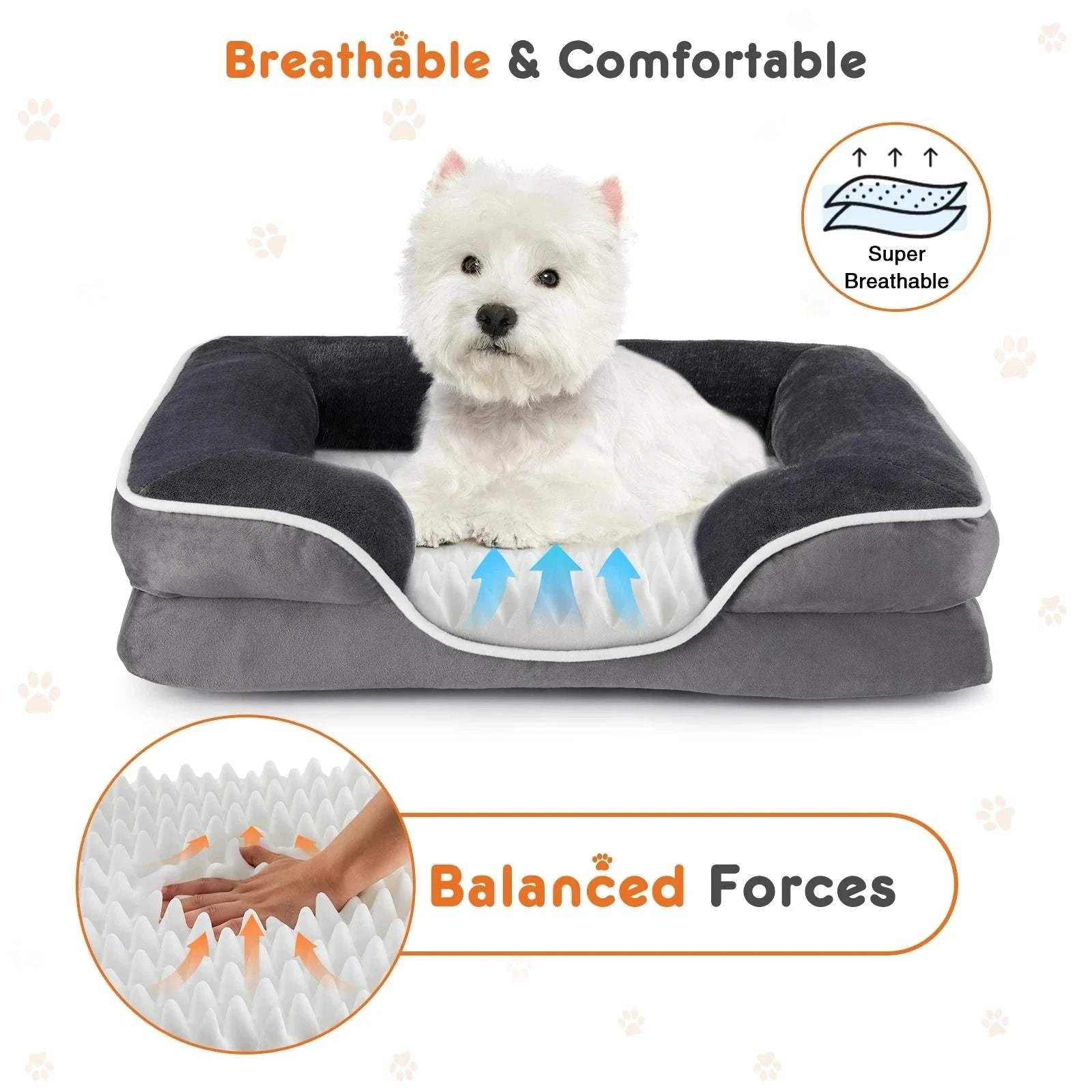 Fortunato Store LLC Orthopedic Dog Bed Orthopedic Memory Foam Dog Bed – Washable & Waterproof