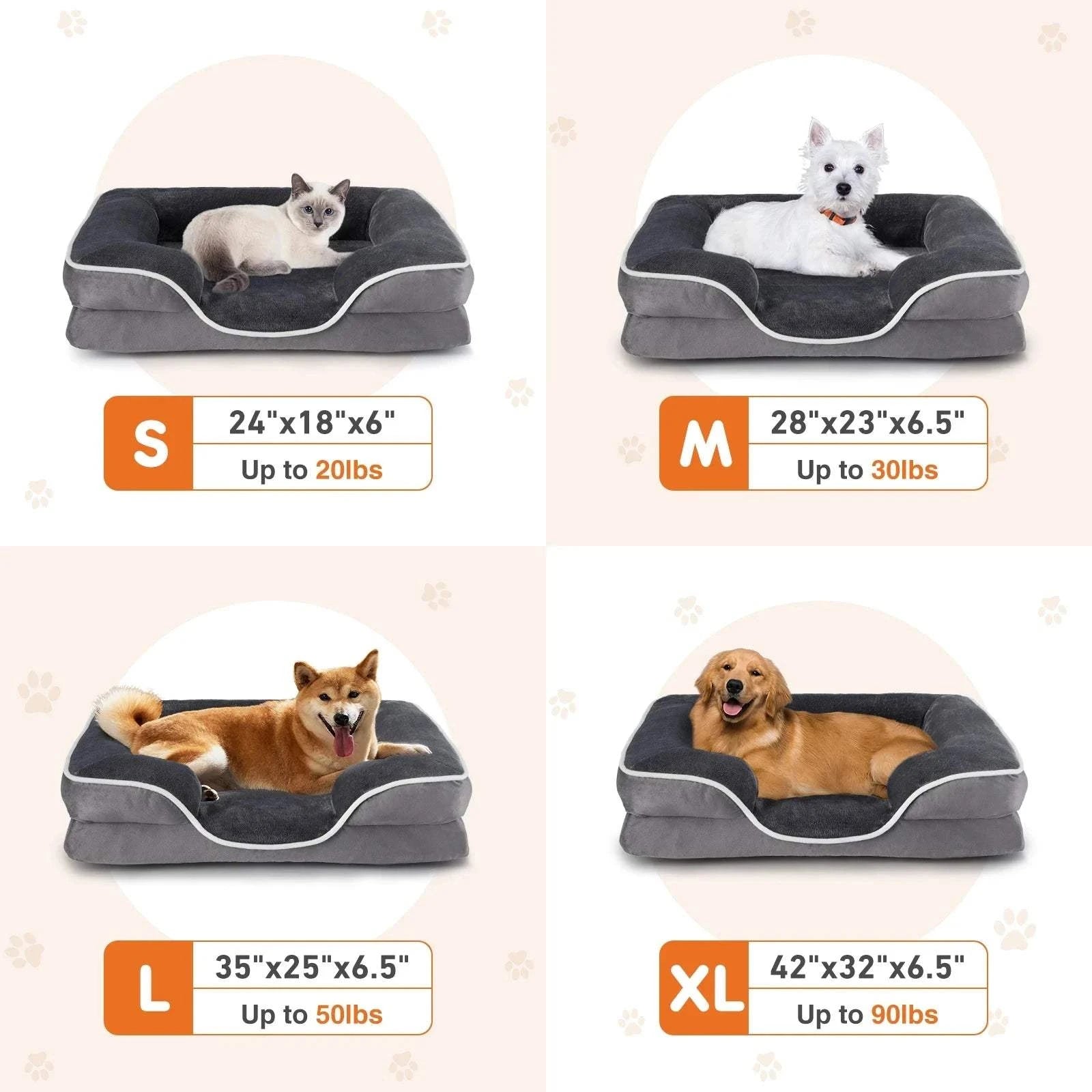Fortunato Store LLC Orthopedic Dog Bed Orthopedic Memory Foam Dog Bed – Washable & Waterproof