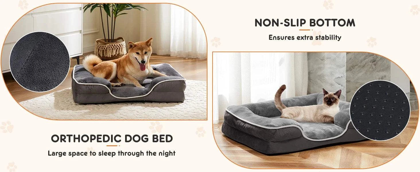 Fortunato Store LLC Orthopedic Dog Bed Orthopedic Memory Foam Dog Bed – Washable & Waterproof