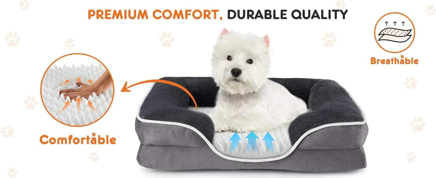 Fortunato Store LLC Orthopedic Dog Bed Orthopedic Memory Foam Dog Bed – Washable & Waterproof