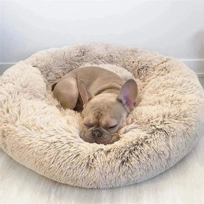 Fortunato Store LLC Donut Pet Bed Round Plush Dog Bed – Winter Pet Nest (40–90cm)