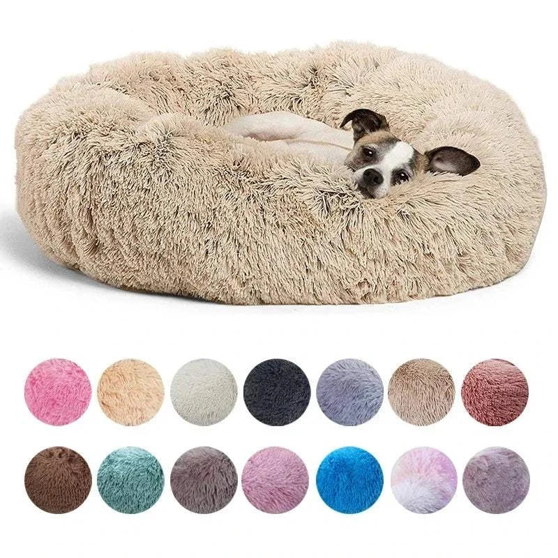 Fortunato Store LLC Donut Pet Bed Round Plush Dog Bed – Winter Pet Nest (40–90cm)