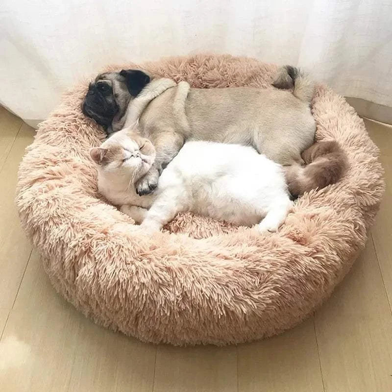 Fortunato Store LLC Donut Pet Bed Round Plush Dog Bed – Winter Pet Nest (40–90cm)