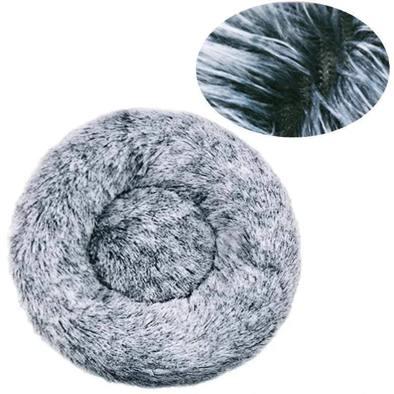 Fortunato Store LLC Donut Pet Bed Gradient dark gray / 90cn Round Plush Dog Bed – Winter Pet Nest (40–90cm)