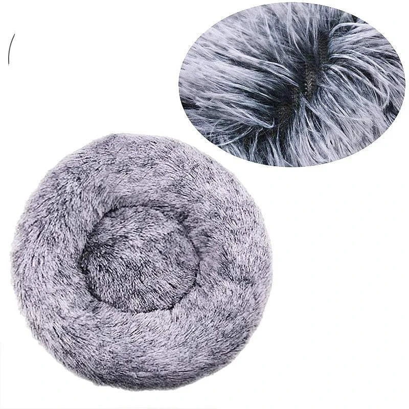 Fortunato Store LLC Donut Pet Bed Gradient light gray / 40cm Round Plush Dog Bed – Winter Pet Nest (40–90cm)